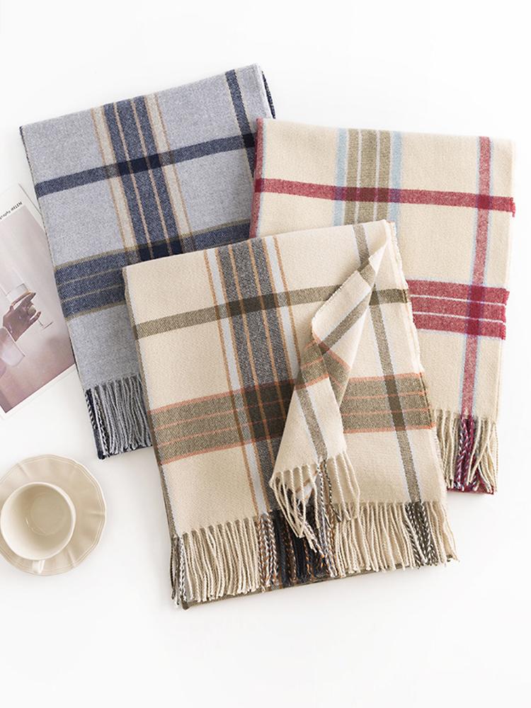 Women Scarf Winter Free  Plaid Fringed Scarve Ladies Pashmina Mujer Femme Foulard Bufanda Wrap Shawl Echarpe Hiver