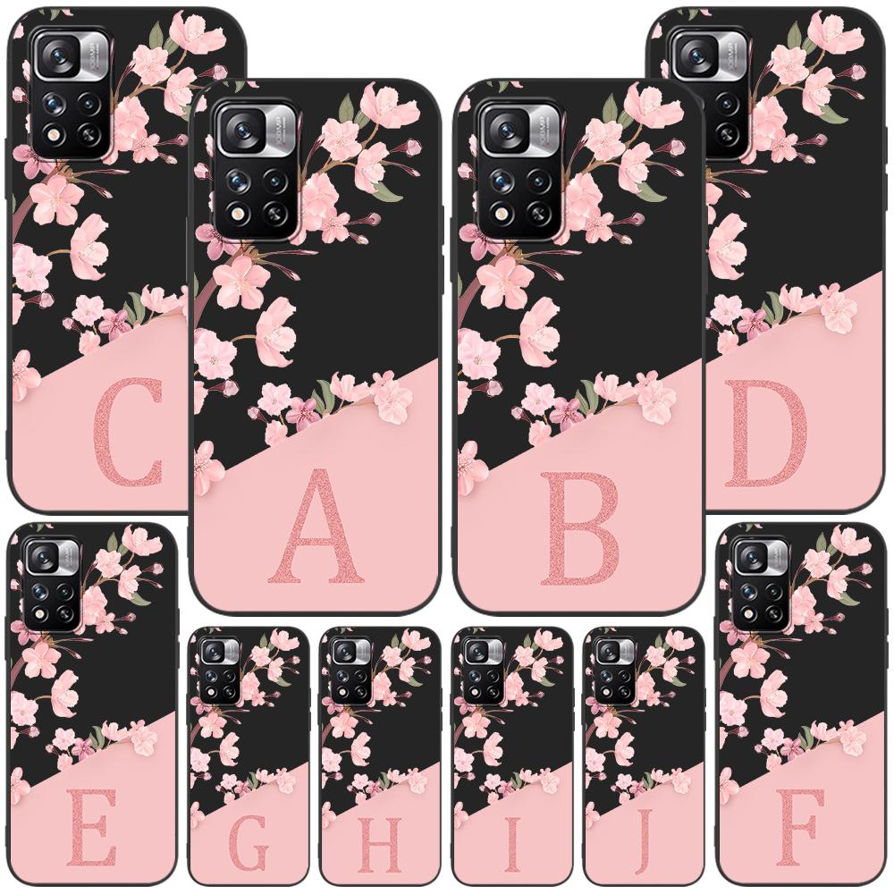 

Чехол Cherry Blossom Pink Letter для Xiaomi Redmi Note 9S 9 8 10 11 Pro 9C 9A 7 8T 7A 8A 10S 11T 11E 9T черный силиконовый чехол для телефона Redmi Note 11