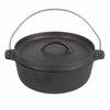 Campinggryde Støbejern Forkrydret Non-stick Udendørs Madlavningsgryde med Låg til Picnic Vandretur BBQ
