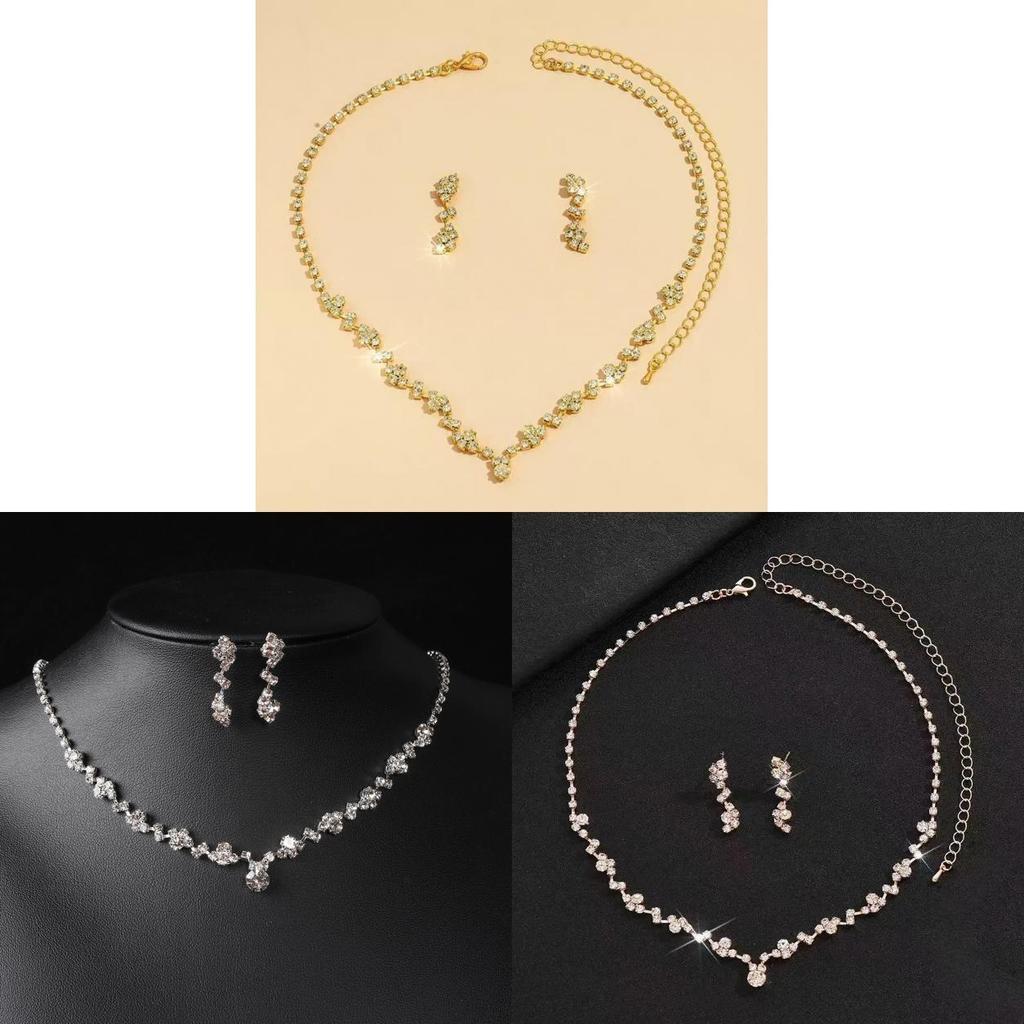 Fashion Jewelry Set With Dazzling Water Diamond For Brides And Women