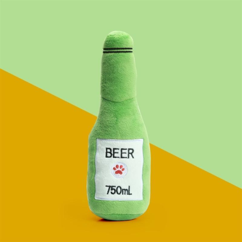 Hunde Haustierflasche Spielzeug Bissfest Plüschtier Lustig Interaktiv Elastizität Hunde Kauspielzeug für Hunde im Freien Zahnpflege Werkzeug