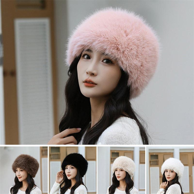 Women Plush Fisherman Hat Fluffy Fur Bucket Hat Warm Women's Winter Hat Thicken Cold Snowy Day Panama Cap