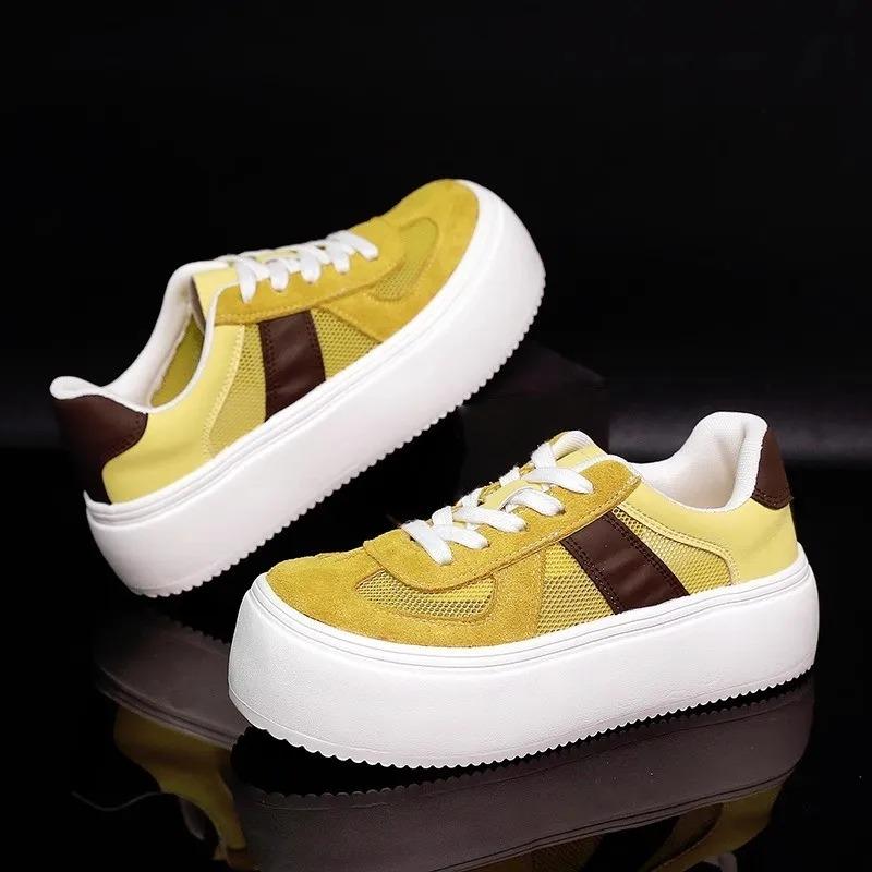 Fashion Casual Chic Platform Breathable Sneakers Lace-up Comfortable Anti Slip Thick Bottom Womens Running Shoes