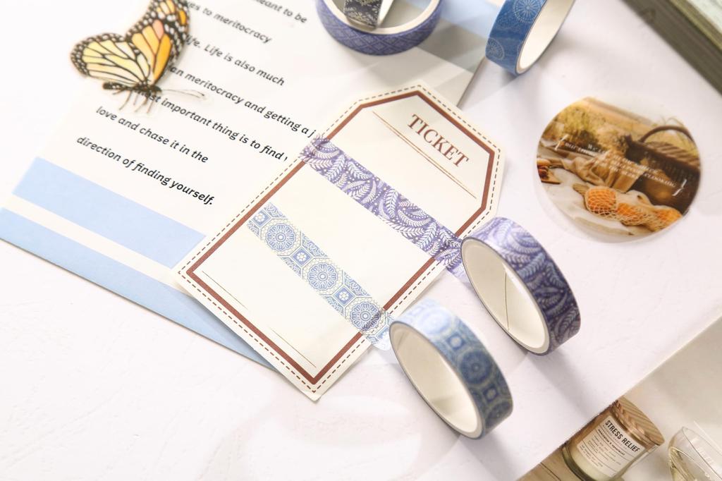 YUBX Masking Basic Washi Tape Kollektion mit Retro Geometrischen Dünnen Streifen für DIY Geschenk und Geschenkdekoration Erinnerung an das Band, 60-teiliges Set,