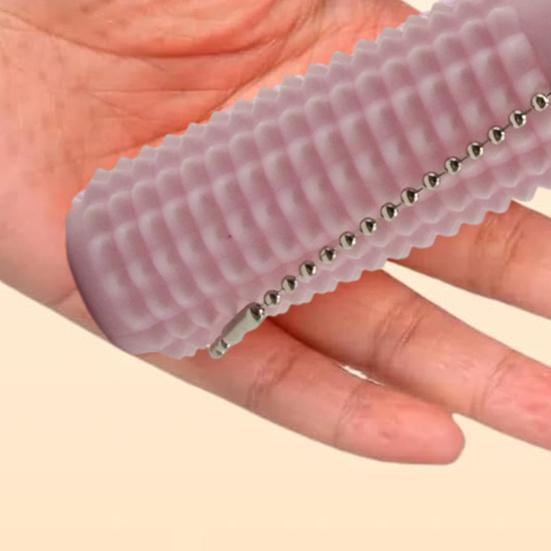 Spiky Grippie Stim Fidget Toy with Bead Chain Stress Relief Teens Adults Mini Pocket 3D Printed Pain Stimming Tool