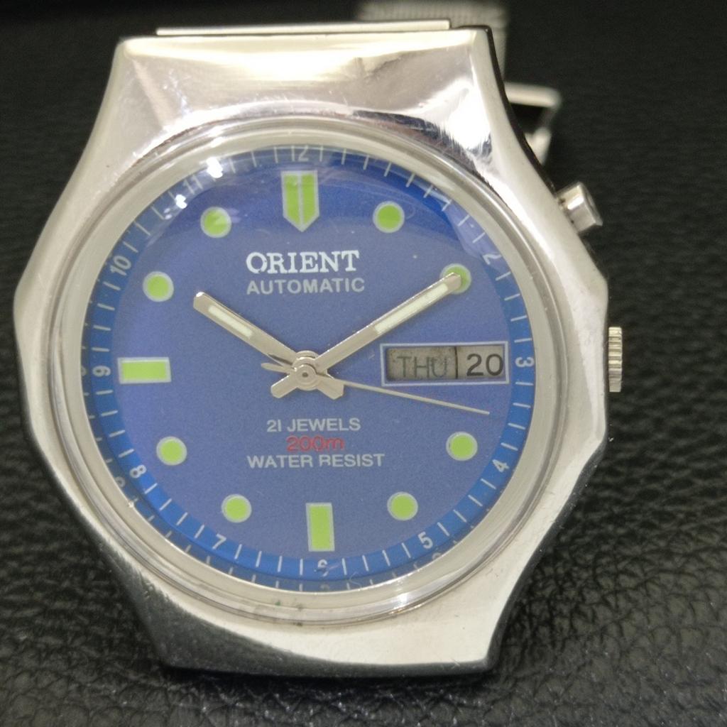 VINTAGE ORIENT AUTOMATIC 46941 JAPAN MENS BLUE COLOR DIAL WATCH A700713-5 R204-a700713