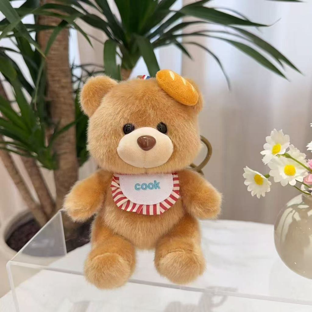 Plush Bear Keychain Cute Chef Bear Cartoon Toy For Kids And Teens