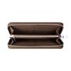HANATORA Genuine Leather Long Wallet, Shrink Leather, Zippered, Slim, Card Case, Passbook Compartment, Bill Compartment, Simple Design, Dark