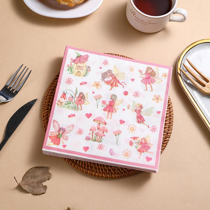 Flower Fairy Printed Tissue Party Decorations - Disposable Supplies