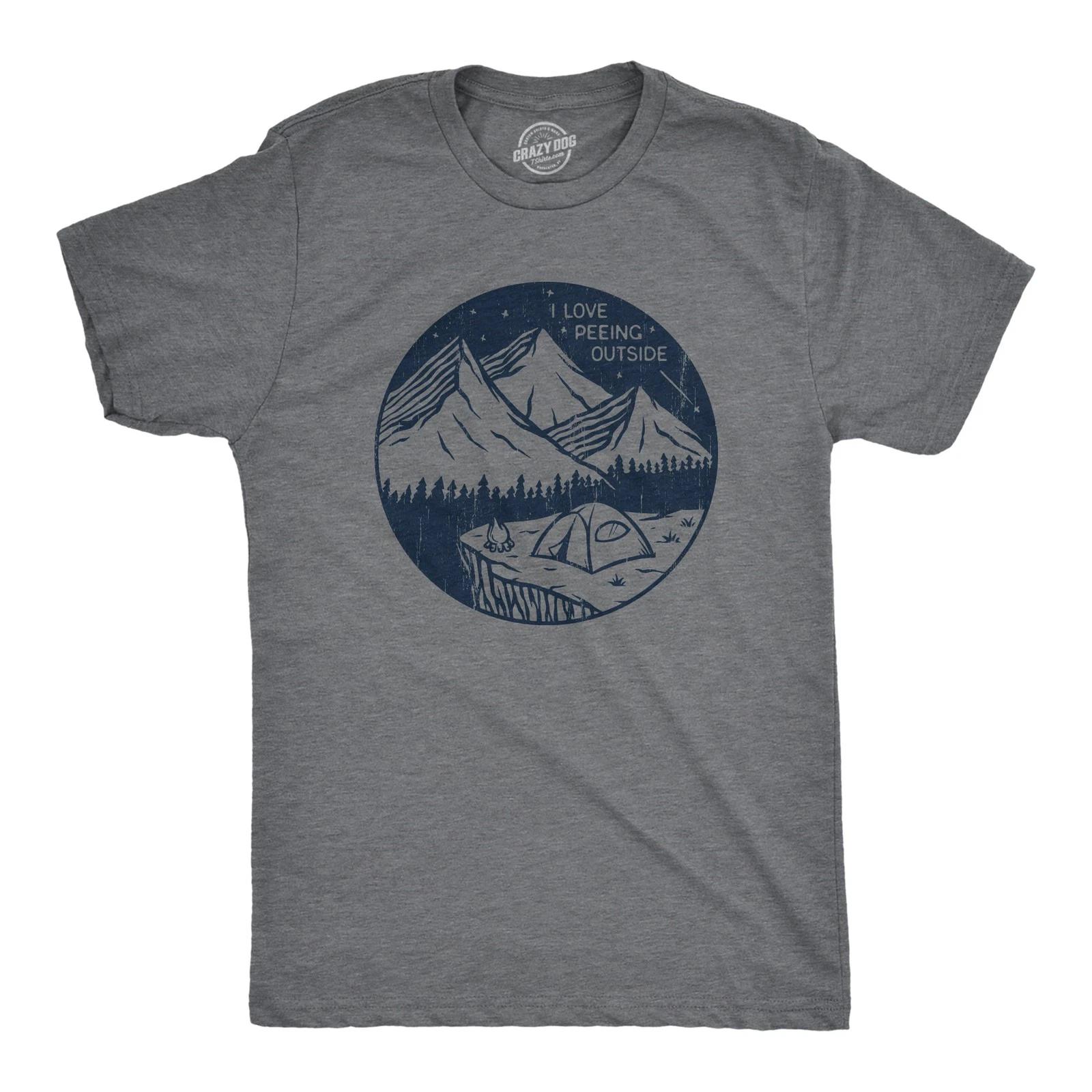 Mens I Love Peeing Outside T Shirt Funny Sarcastic Camping Nature Lovers Tee for XXXXL