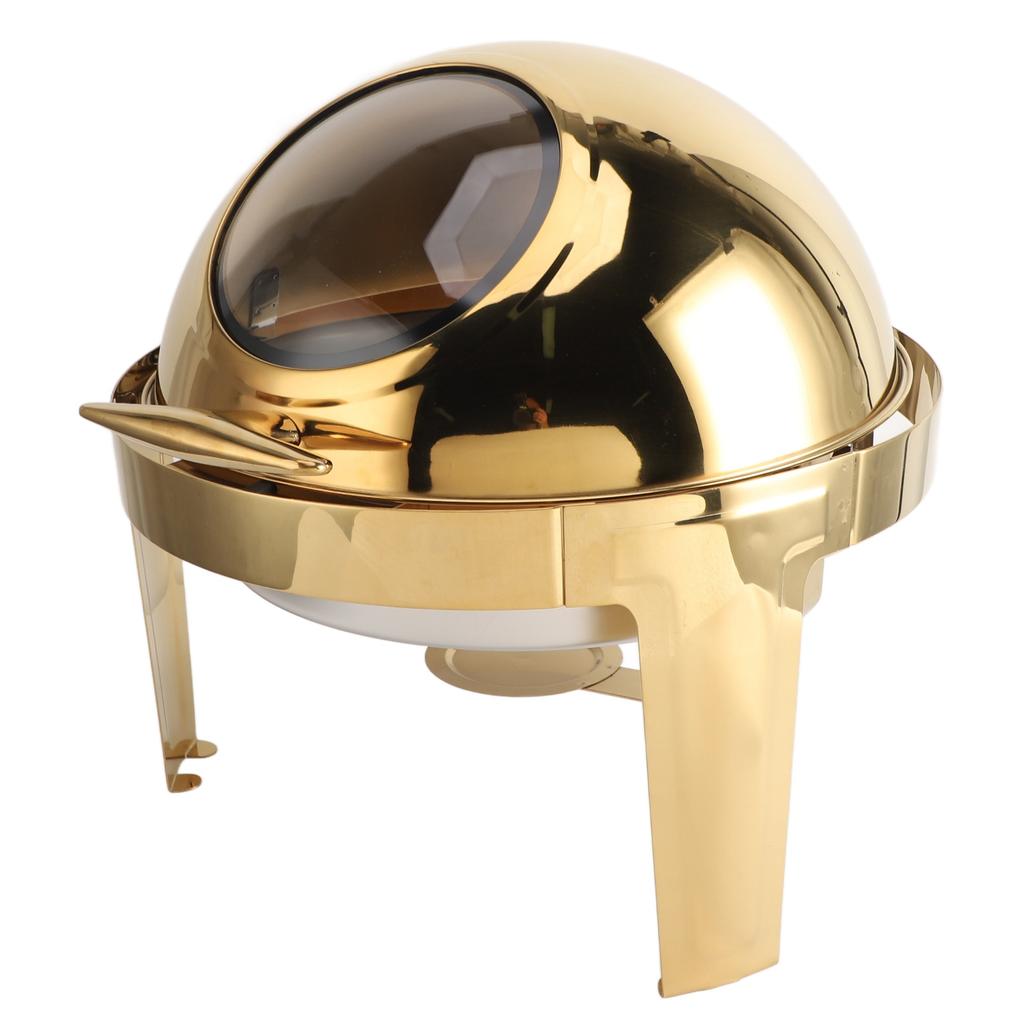 Chafing Dish Buffet Set 6L Stainless Steel Alcohol Heated Round Catering Food Warmer with Food Pan