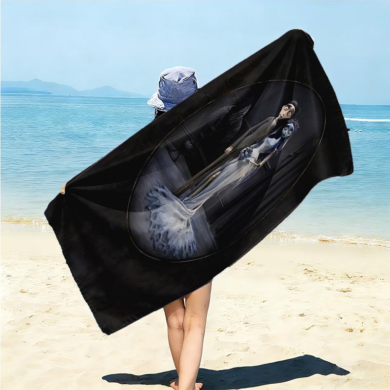 1Pc Ghostly Bride Butterflies Beach Towel Microfiber Beach Towel Thin Absorbent For Beach Swimming Yoga Bath Sports 0917156