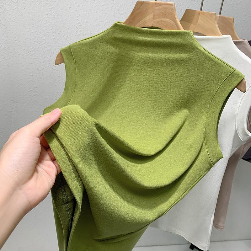 Stand-up Collar Bottoming Shirt Women's New Women's Clothing Solid Color Inner Shirt Temperament Sleeveless Vest Top