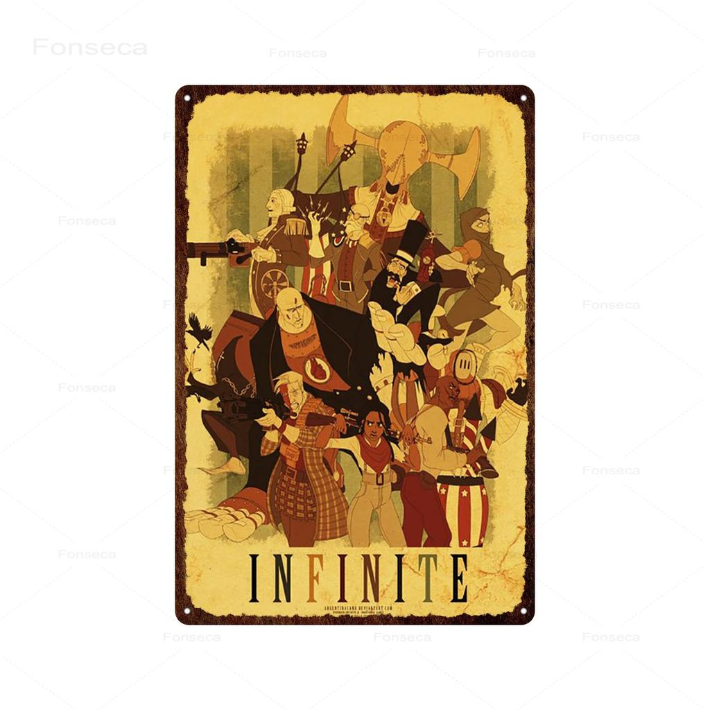 Shooting Game Bioshock Tin Sign Infinite High Quality Retro Meatl Plaques Vintage Wall Art Iron Painting for Home Bar Decoration