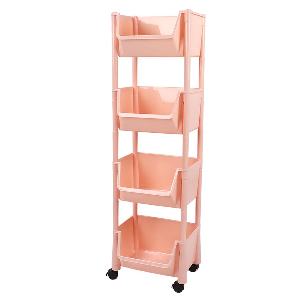 Compact Rolling Storage Organizer Large Capacity Mobile Utility Cart Movable Storage Book Shelf