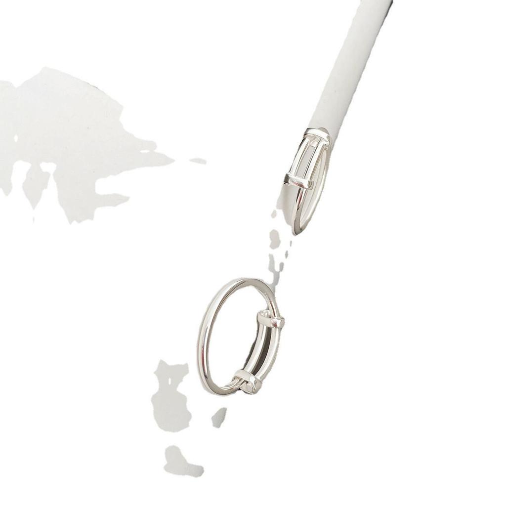 Korean & Japanese Style Push-Pull Ring for Women - Retro Temperament, Trendy Plain Band, Hip Hop Punk Index Ring