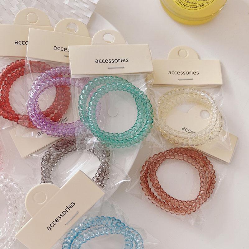 Korean Style Translucent Phone Cord Hair Tie - Seamless & Fashionable for Women