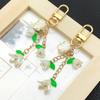 Lily of the Valley Acrylic Keychain with Green Leaves U-Shaped Door Buckle
