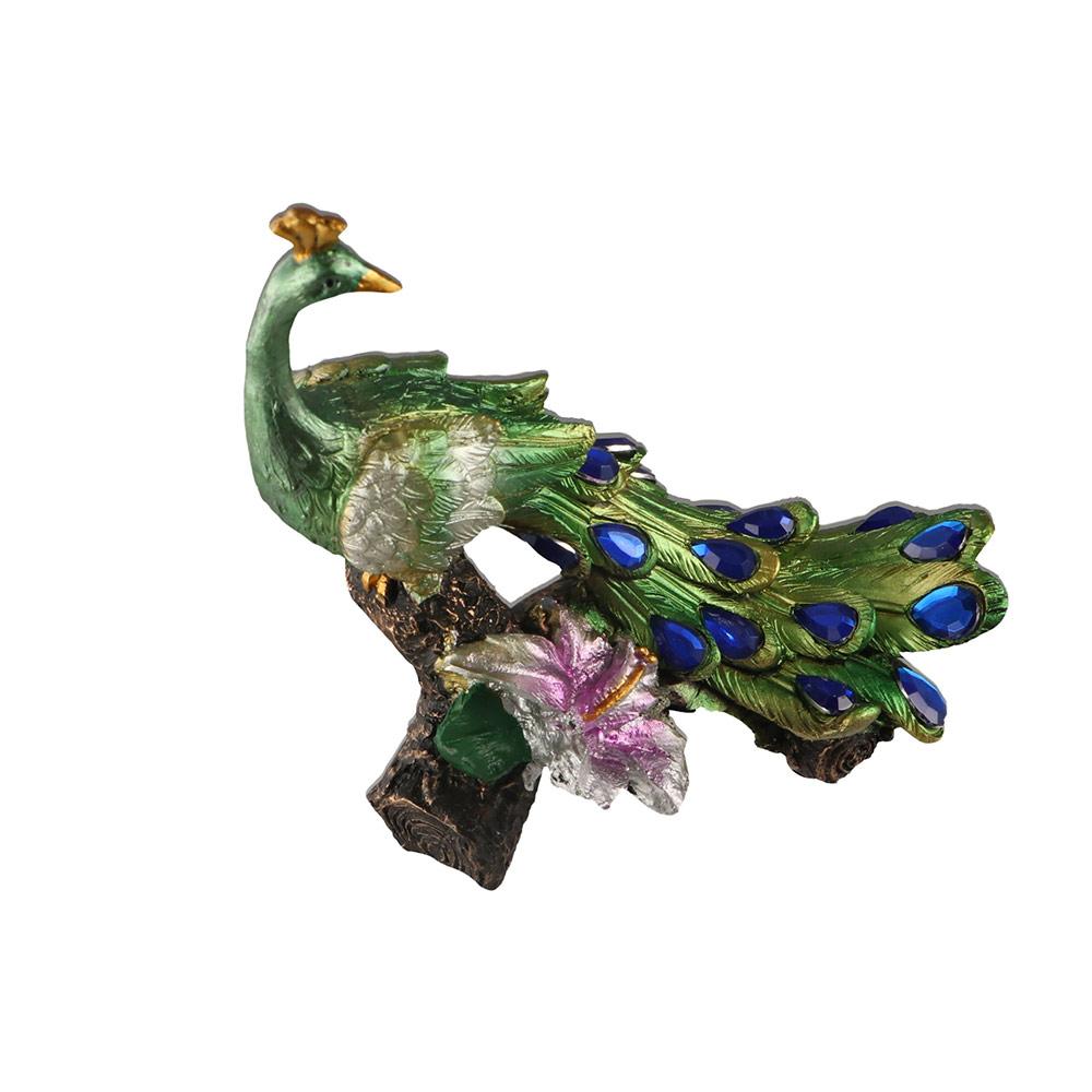 

Resin Peacock Figurine Beautiful Animal Figurines Office Desk Ornaments Peacock