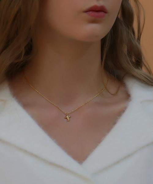 Bonbeau Tiny Airplane Pendant Point Necklace Gold Chain Airplane Pendant Necklace