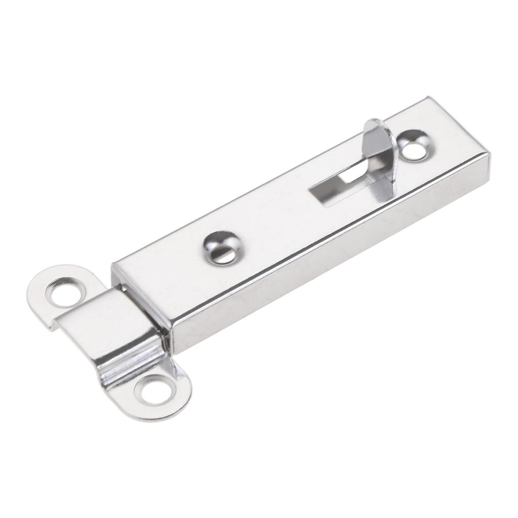 1pc Barn Sliding Door Window Panel Security Bolt Button Open Lock Latch with Screws Silver Metal Household Bedroom Space Garages Hardware 61*16mm