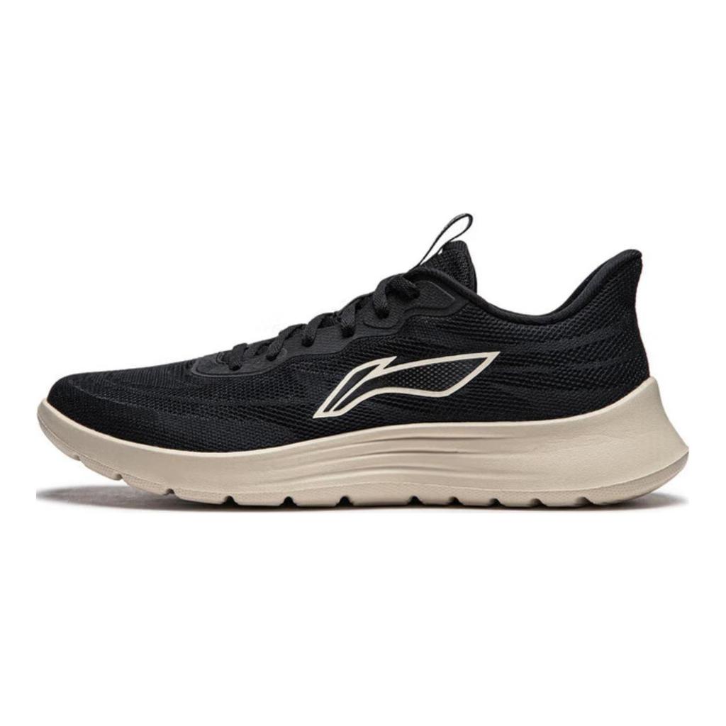Li Ning Light Strings Cushioning Slip Resistant Abrasion Resistant Lightweight Low Top Running Shoes Men's Black ARSU021-1