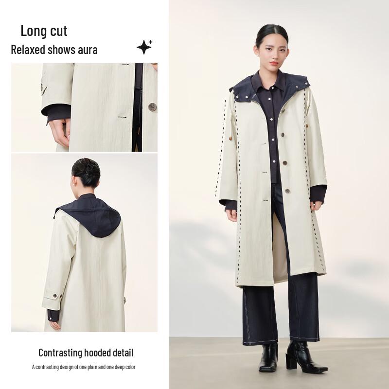 EICHITOO Women's Hooded Trench Coat