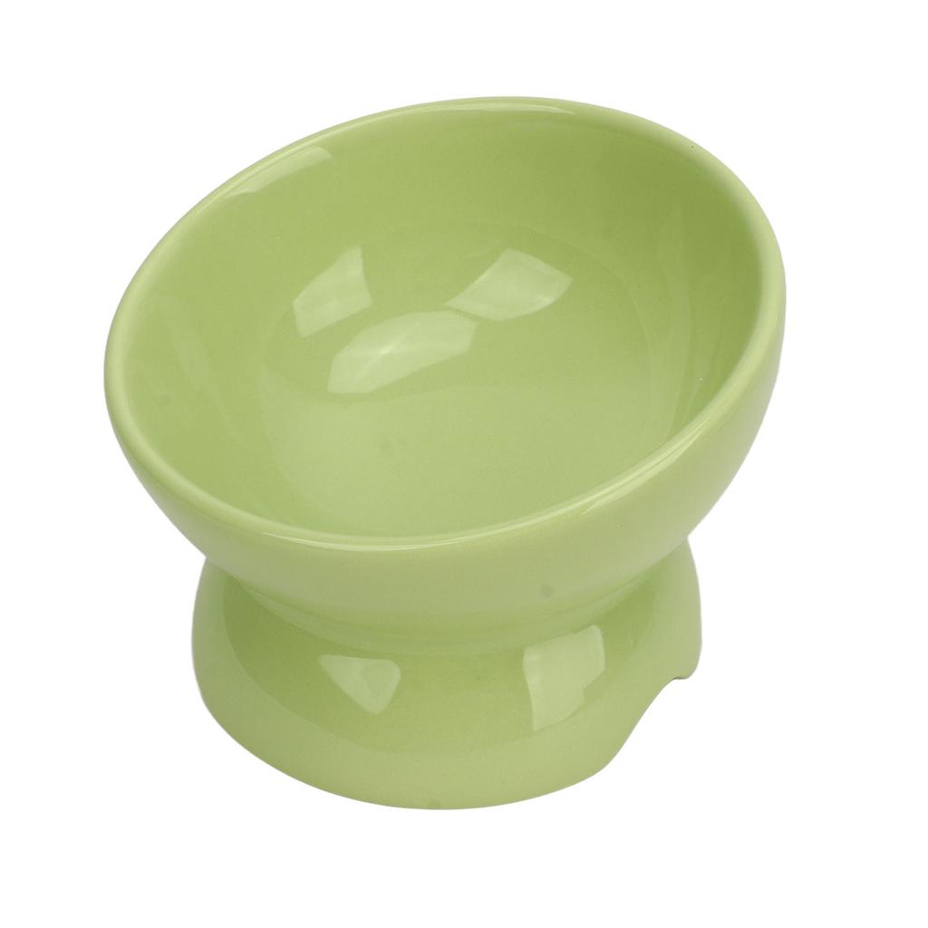 Keramiske Hevede Katteskåler Skråstilte Opphøyde Mat- og Vannskåler Beskytter Kjæledyrs Nakke Sklisikker for Katt