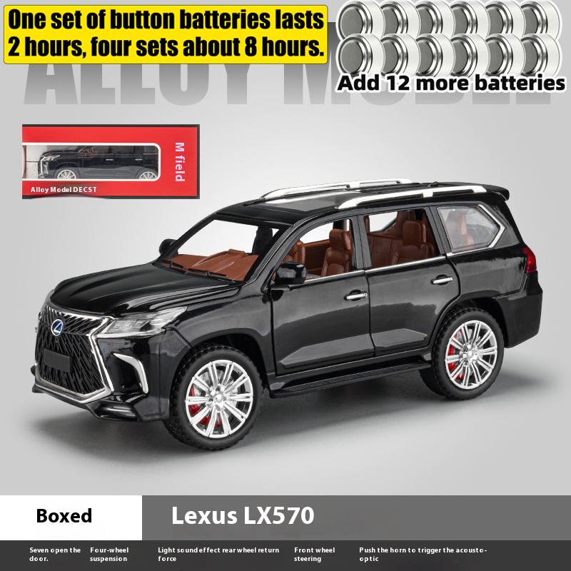 1:24 Lexus LX570 Alloy Off Road SUV Diecast Metal Model Sound and Light Toy Collect Hobby Model Ornaments Gift For Friend Boys