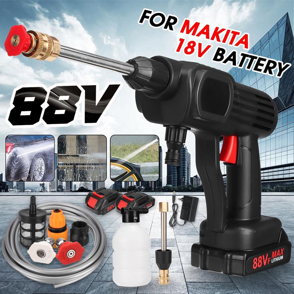 60Bar 1500W Electric Water Gun Foam Machine for Makita 18V Battery Cordless High Pressure Car Washer Rechargeable Car Wash Gun