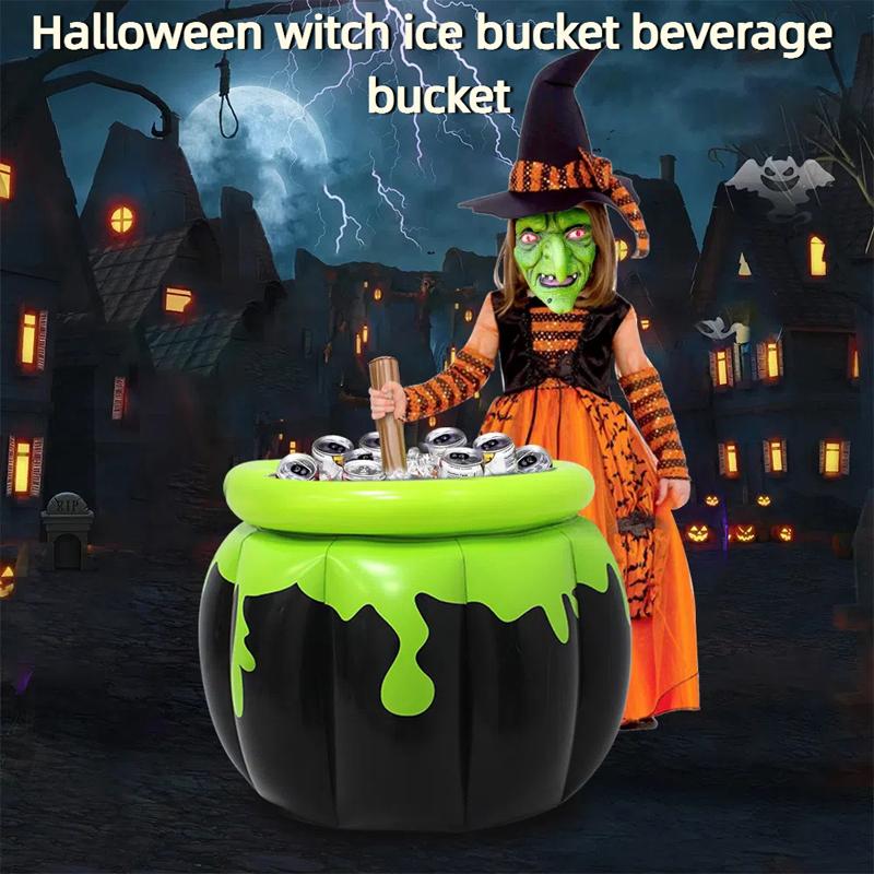 Halloween Large PVC Inflatable Ice Bucket Beverage Holders Drinks Cooler Container Picnic BBQ Summer Party Holiday Horror Decor
