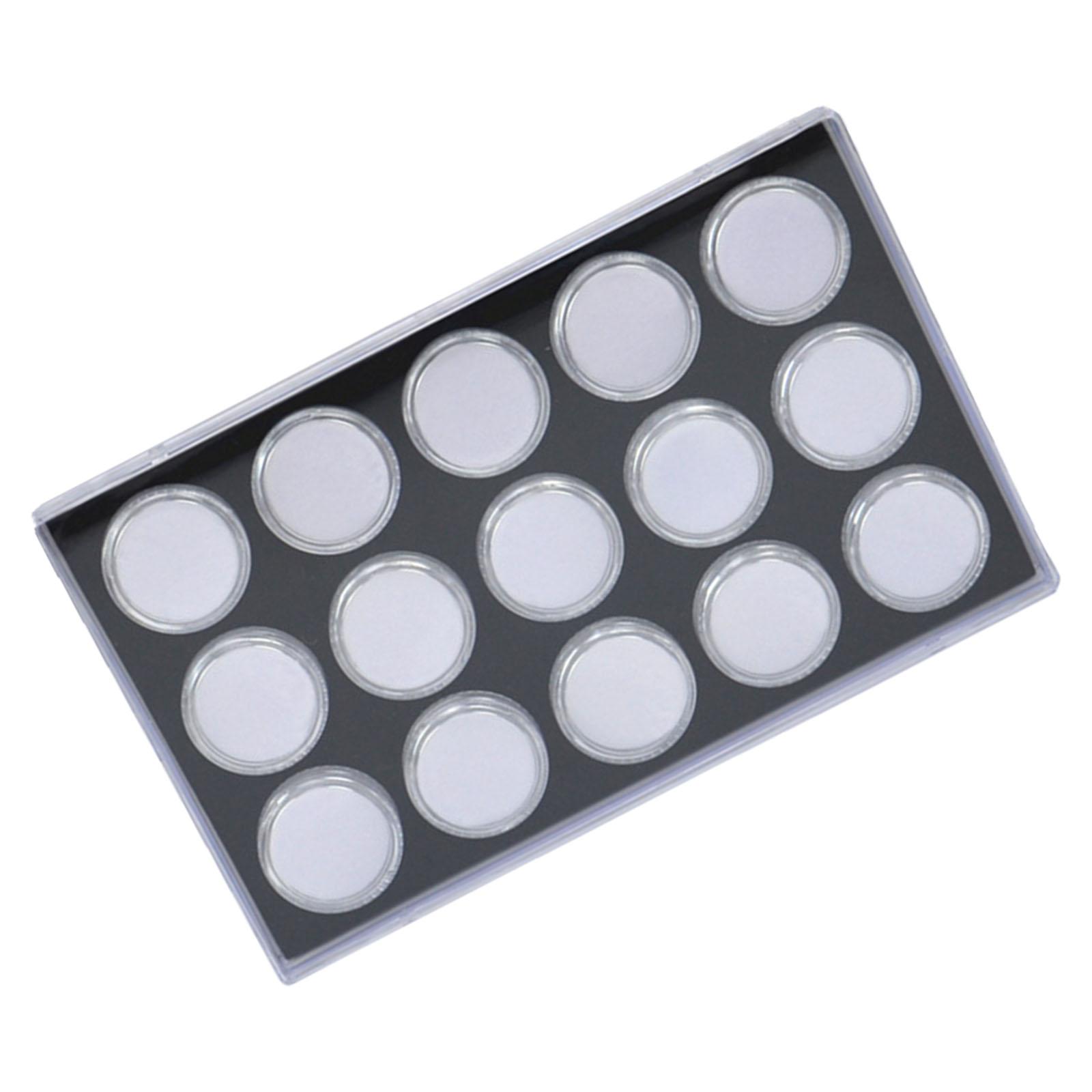 

15 шт. Коробка для демонстрации драгоценных камней Маленькие круглые акриловые контейнеры для россыпных бриллиантов и цветных драгоценных камней с бархатным поролоном