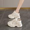 ins tide inner height-increasing shoes 2025 new spring and autumn dad shoes women's thick-soled running is not tired of feet little white sports shoes