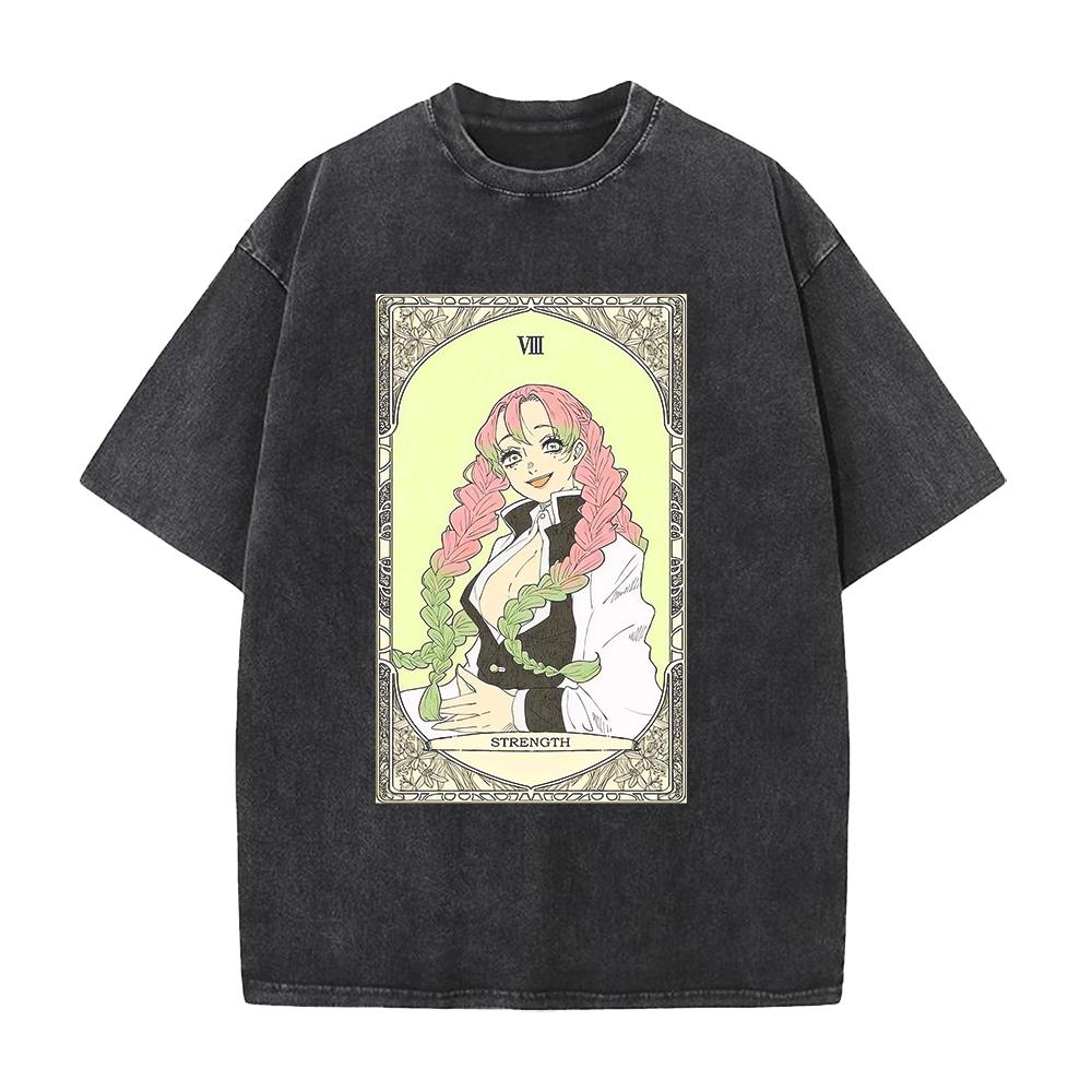 

Kanroji Mitsuri Demon Slayer Anime Clothing Men Women Short Sleeve T-shirts Vintage T Shirt Washed Cotton Tee Harajuku Tshirt XXL чёрный