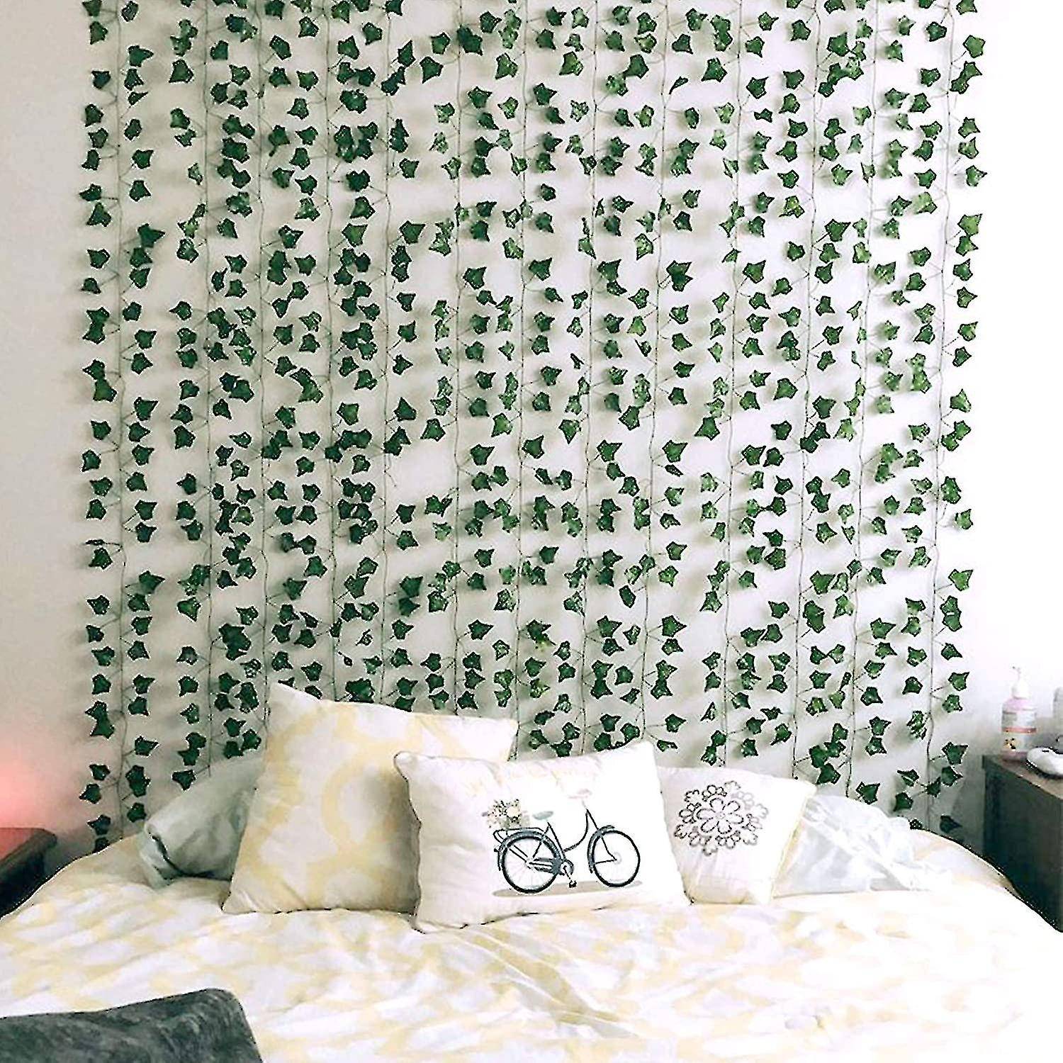 

12 шт. искусственный плющ из ротанга, шелковая гирлянда из плюща, искусственная для свадьбы, стены, вечеринки, комнаты, домашней кухни