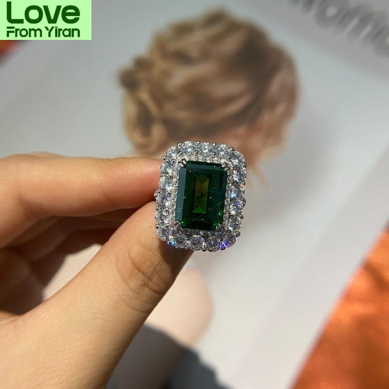 High End S Color Diamond Rings Nuptial Bridal Women Engagement Aaaaa +Zircon Finger Ring Jewelry Present Present Ladies RingLuxury