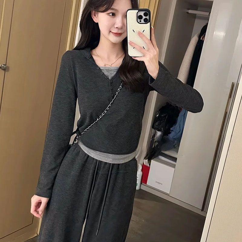 

Casual Color Block Hooded Top & High Waist Pant Set 2XL suitable for [130-150 jin]