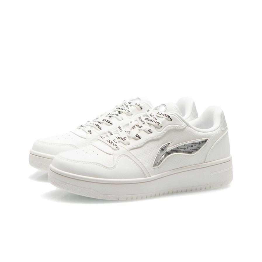 Li-Ning Classic Lightweight Breathable Non-Slip Wear-Resistant Low-Top Skate Shoes Women sneaker Cloud-White AGCR342-4