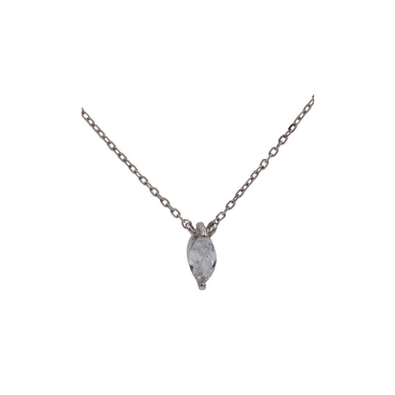 S925 Sterling Silver Marquise Zirconia Pendant Necklace for Women