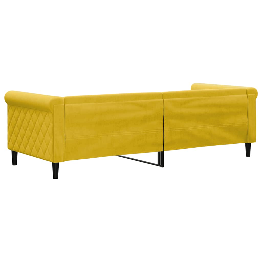 Daybed Yellow 80x200 Cm Velvet
