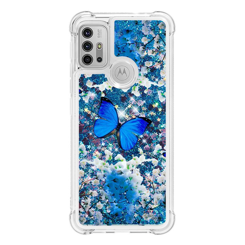 Liquid Phone Case For Motorola Moto G30 G20 G10 G Pure Stylus Play E7 Power 2021 Cover Painted Glitter Quicksand Capa