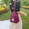 Women Solid Color Zipper Backpack Anti-theft Single Shoulder Bag Versatile Messenger Bag Daisy Embroidery Holiday Backpack