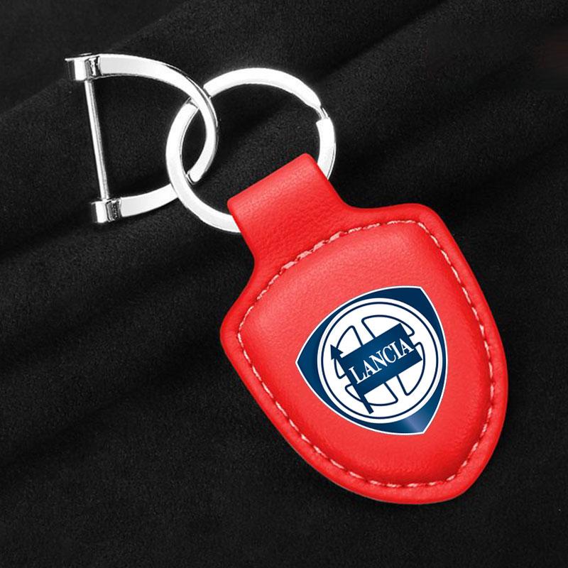 Car smart key case cover key wallet keychain shield shape Pendant ring for Lancia ypsilon delta musa nera thema STRATOS Y Phedra