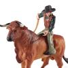 Bull Riding Figurine Miniature Cattle Figure Role Farm Cow for Fairy Garden Micro