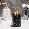 Ceramic Soap Dispenser Marble Detailing Liquid Container For Hand Wash Shampoo And More Refillable