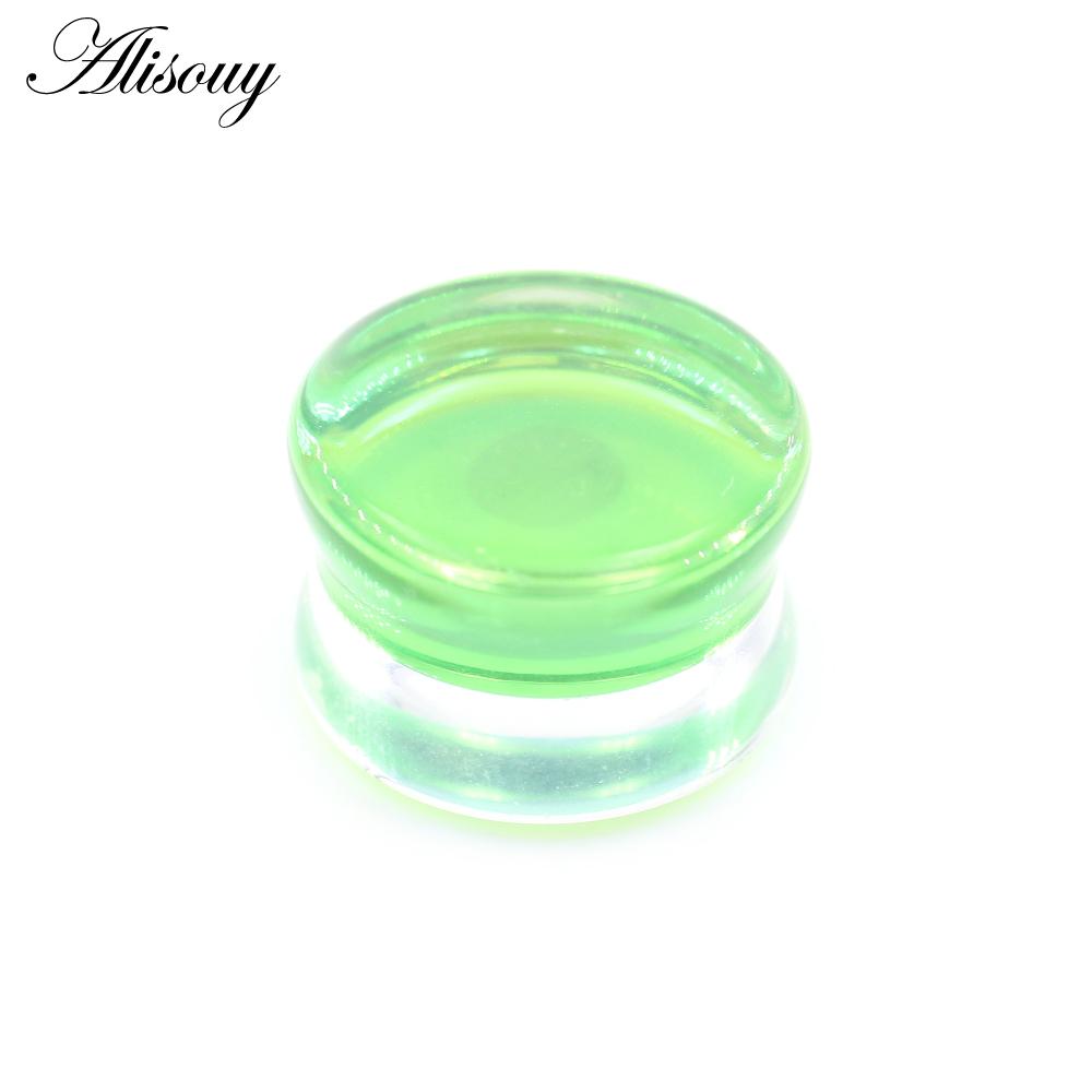 Alisouy 1PC 6mm-30mm Runde Glas Frauen Männer Ohr Stecker Tunnel Messgeräte Keil Expander Extender Ohrringe piercing Körper Schmuck