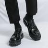 Thick soled men's leather shoes Leisure British design style Daily Business Office Outdoor party street youth walking shoes