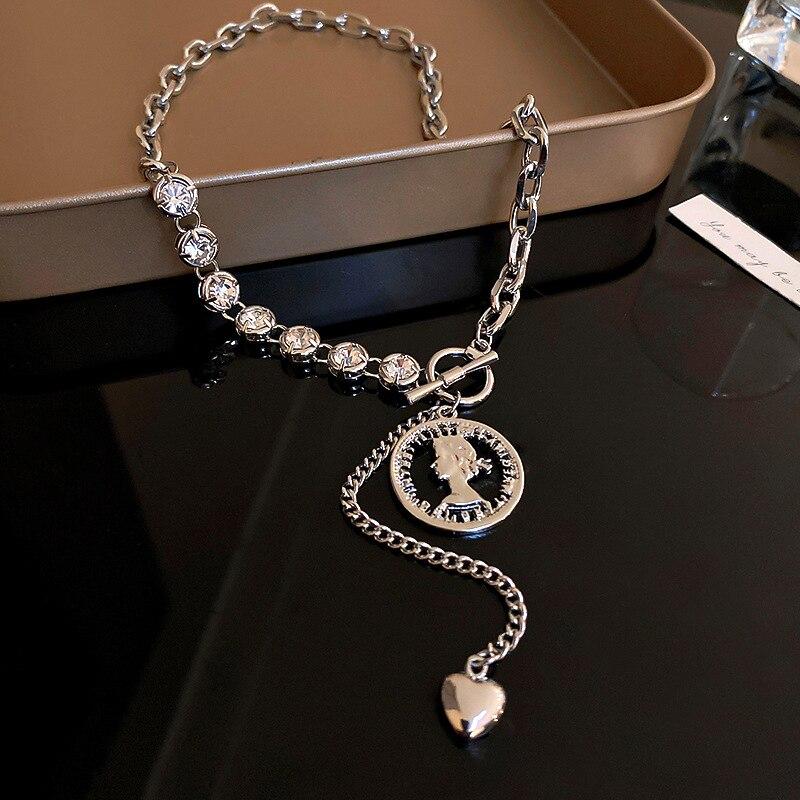 

Новая мода посеребренная круглая портретная подвеска цепочка ожерелье для женщин девушка темперамент ювелирные изделия вечеринка Ins подарок