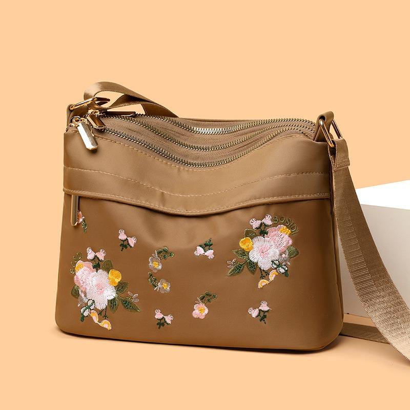 New Literary Embroidery Women's Shoulder Bag Crossbody Fashion Women's Backpack Large Capacity Nylon Bag