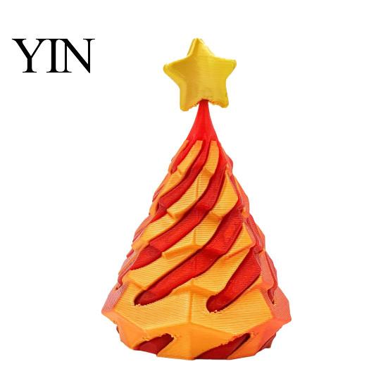 Christmas Tree Desktop Ornament Spiral Fidget Toy, 3D Printed Mini Xmas Stress Relief Cone Ornament, Toy for Desk Decoration